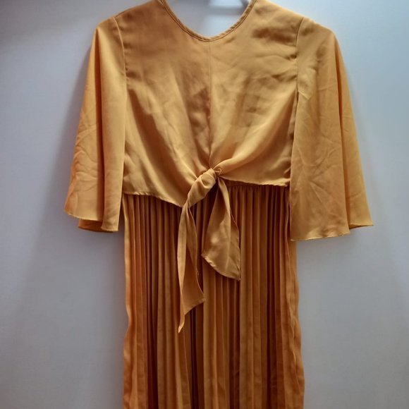 Mustard Yellow Flowy Dress - Picture 1 of 3
